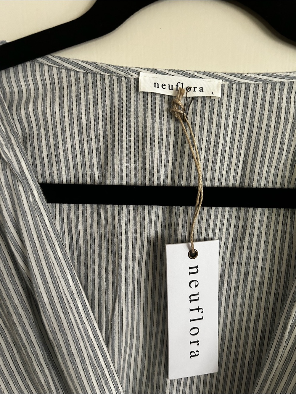 Neuflora Striped V-Neck wrap Maxi Dress in Gray and White - Picture 4 of 5
